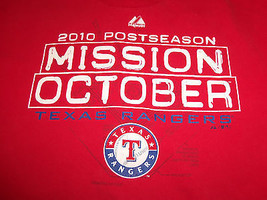 MLB Texas Rangers Baseball 2010 Postseason Mission October Red T Shirt - XL - £13.56 GBP