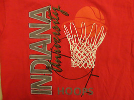 Indiana University Red Basketball Hoops Ncaa Adult Xlt T Shirt Free Us Shipping - £14.58 GBP