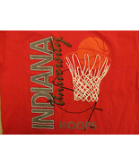 INDIANA UNIVERSITY RED BASKETBALL HOOPS NCAA ADULT XLT T SHIRT FREE US S... - £14.60 GBP