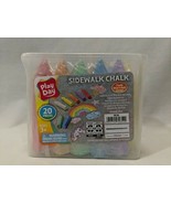 Play Day Sidewalk Chalk, 20 Pieces New With Plastic Container For Storage - £7.46 GBP