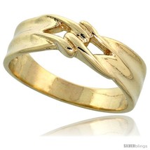 Size 5.5 - 14k Gold Contemporary Knot Ring, 1/4in  (6mm)  - £315.51 GBP