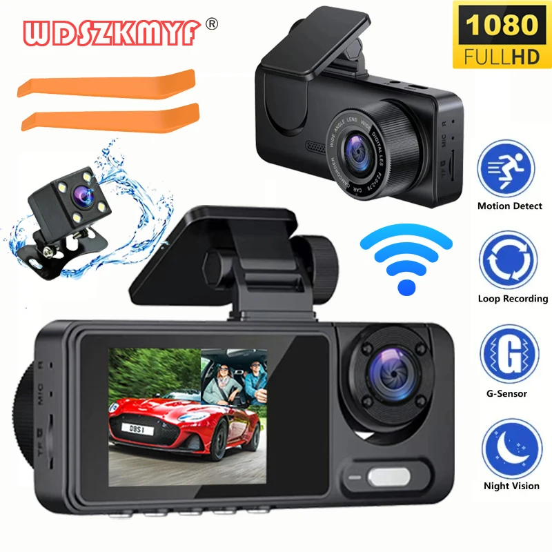 1080P Dash Cam for Cars 3Lens Video Recorder WIFI Car DVR Rear View Camera for - £6.64 GBP+
