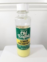 Vintage OLD ENGLISH Lemon Cream Wax Furniture Care Polish glass bottle 1968 - $11.00