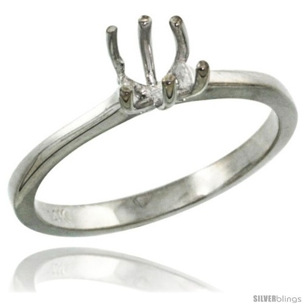 Primary image for Size 5.5 - 14k White Gold Semi Mount (for 5.5mm Round Diamond) Engagement Ring 