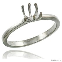 Size 5.5 - 14k White Gold Semi Mount (for 5.5mm Round Diamond) Engagemen... - £216.28 GBP