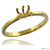 Size 5 - 14k Gold Semi Mount (for 5.5mm Round Diamond) Engagement Ring 1/16 in.  - £219.39 GBP