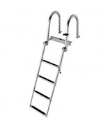 4 Step Boat Ladder with Pedal Handrail for Boat Yacht Dock - £127.54 GBP