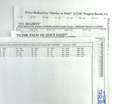 Theriault&#39;s Prices Realized Sheets Lot of 9 Vintage 1993 - 2000 - $17.05 CAD