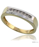 Size 12.5 - 10k Yellow Gold Men&#39;s Diamond Wedding Band, 3/16 in wide -St... - $291.39