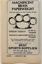 1981 Knuckle Duster Brass Paperweight Advertisement Novelty Supply Vinta... - $374.24 MXN