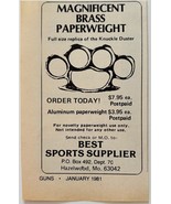 1981 Knuckle Duster Brass Paperweight Advertisement Novelty Supply Vinta... - $19.99