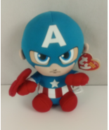 2021 Ty Beanie Babies 6” Marvel Caption America Stuffed Animal New With ... - $8.11 CAD