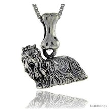 Sterling Silver Yorkshire Terrier Dog  - £62.55 GBP
