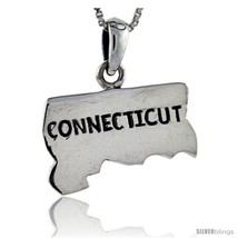 Sterling Silver Connecticut State Map Pendant, 1 in  - £50.17 GBP
