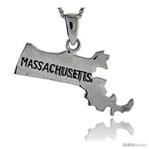 Sterling Silver Massachusetts State Map Pendant, 1 in  - £42.94 GBP