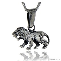 Sterling silver lion pendant 34 in tall style pa116 thumb200