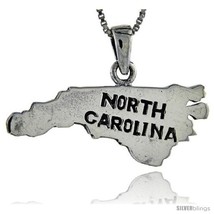 Sterling Silver North Carolina State Map Pendant, 1 in  - £56.13 GBP