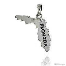 Sterling Silver Florida State Map Pendant, 1 1/8 in  - £43.81 GBP