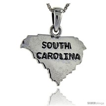 Sterling Silver South Carolina State Map Pendant, 1 in  - £41.77 GBP