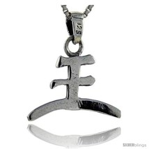 Sterling Silver Chinese Character for WANG Family Name Charm, 7/8 in  - £26.57 GBP