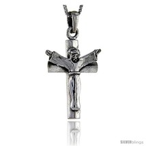 Sterling Silver Crucifix Pendant, 1 3/8 in  - £60.14 GBP