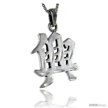 Sterling Silver Chinese Character for GOOD LUCK Pendant, 1 in  - £51.14 GBP