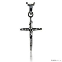 Sterling Silver Crucifix Pendant, 1 1/8 in  - £31.43 GBP
