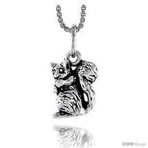 Sterling Silver Squirrel Pendant, 1/2 in  - £43.82 GBP