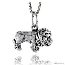Sterling Silver Lion Pendant, 3/4 in  - £56.87 GBP