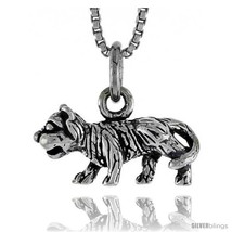 Sterling Silver Tiger Pendant, 5/8 in  - £33.22 GBP