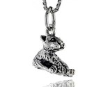 Sterling silver cat pendant 12 in wide thumb155 crop