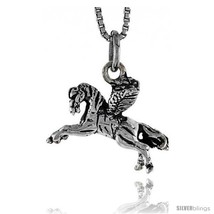 Sterling Silver Pegasus Pendant, 3/4 in  - £32.55 GBP