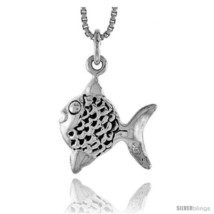 An item in the Jewelry & Watches category: Sterling Silver Fish Pendant, 5/8 in 