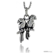 Sterling Silver Love Birds Pendant, 3/4 in  - £42.20 GBP