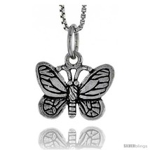 Sterling Silver Butterfly Pendant, 1/2 in  - £30.30 GBP