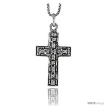 Sterling Silver Latin Cross Pendant, 1 in tall -Style  - £36.72 GBP