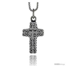 Sterling Silver Cross Pendant, 3/4 in tall -Style  - £33.94 GBP