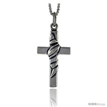 Sterling Silver Cross Pendant, 1 in tall -Style  - £36.69 GBP
