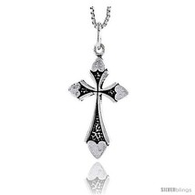 Sterling Silver Cross Pendant, 1 in tall -Style  - £36.61 GBP