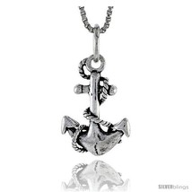 Sterling silver anchor pendant 58 in tall thumb200