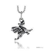 Sterling Silver Winged Dragon Pendant, 1/2 in  - £30.21 GBP