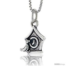 Sterling Silver Cuckoo Clock Pendant, 1/2 in  - £29.13 GBP