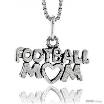 Sterling silver football mom talking pendant 38 in tall thumb200