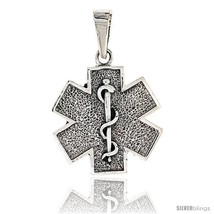 Sterling Silver Star of Life Medical Alert Pendant, 3/4 in  - £41.02 GBP