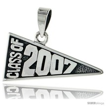 Sterling Silver Class of 2007 Graduation Pendant, 1 1/8 in  - £38.30 GBP