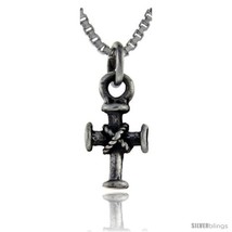 Sterling Silver Teutonic Rope Cross Charm, Tiny Little 1/2 in  - £24.70 GBP