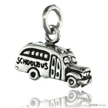 Sterling Silver Tiny School Bus Pendant, 3/4 in  - $33.23