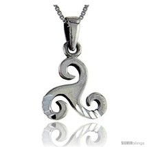 Sterling Silver Triskelion Celtic Symbol Pendant, 1 in tall -Style  - £36.17 GBP