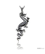 Sterling Silver Chinese Dragon Pendant, 2 1/2 in tall -Style  - £56.48 GBP