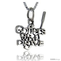 Sterling Silver Golfers do it with Drive Talking Pendant, 1 in  - £34.20 GBP